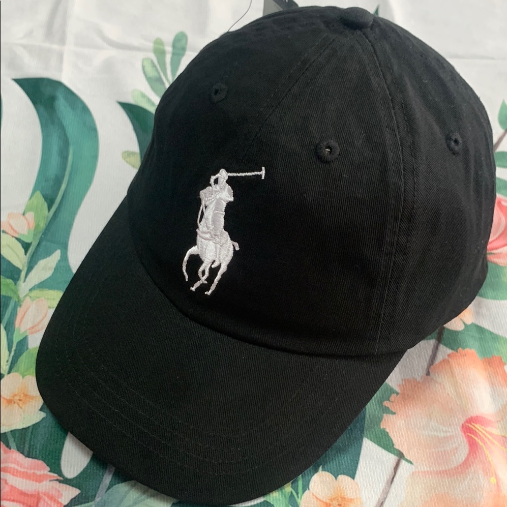 Black Polo By Ralph Lauren Logo Baseball Cap